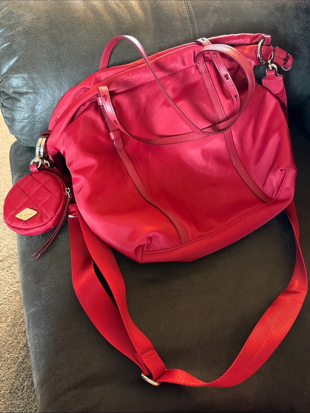 MZ Wallace Red Apple small Convertible Waverly Shoulder Bag - Picture 6 of 7